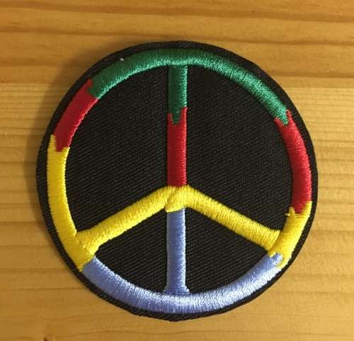 BDG1099 Peace sign multicolour patch badge