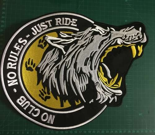 Large Yellow Wolf Badge Patch 33cm x 26.5cm