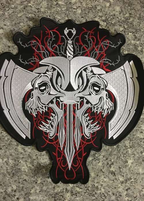 Large Skulls Axes Badge Patch 30cm x 27cm