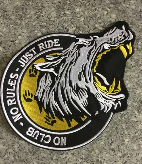 Large Yellow Wolf Badge Patch 33cm x 26.5cm