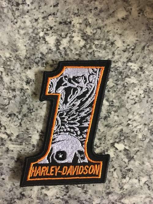 BDG1141 H D Nr 1  Eagle badge patch in orange