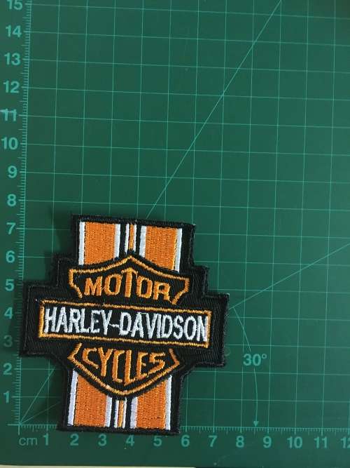 BDG1152 H D stripes in orange and white badge patch