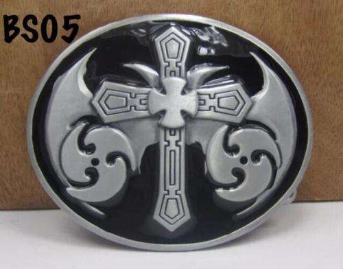 Biker Belt buckle metal plated with cross design 2