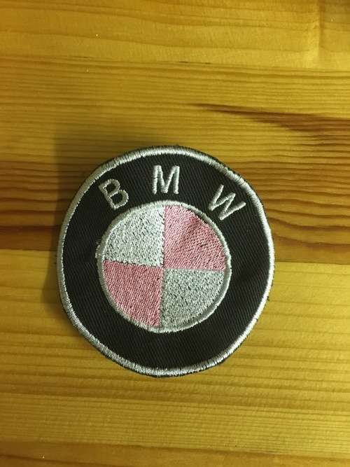 BDG66 Biker BMW in Pink badge patch 7.5cm