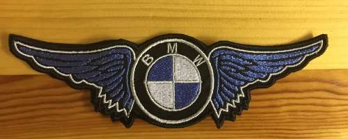 BDG1170 Blue BMW wings badge patch 19.5cm