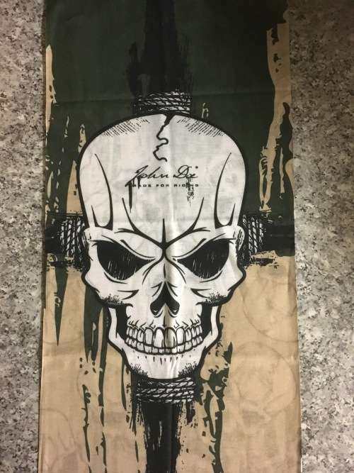 NEW Tube seamless scarf face mask Skull in green and beige buff two designs