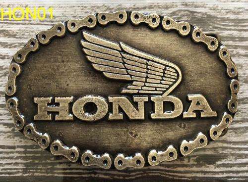 HON01 Biker Belt buckle plated bronz Honda Wing