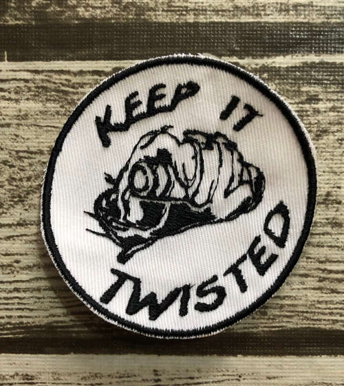 Keep it twisted  badge patch in white