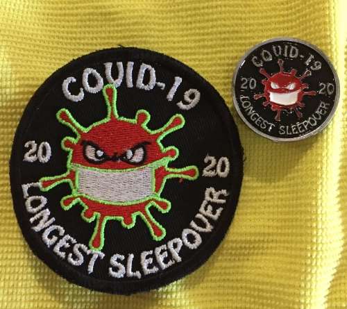 Lockdown Covid  patch and  metal pin combo