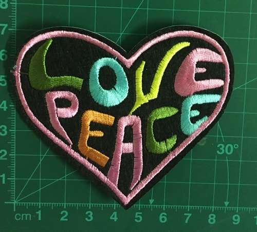 Love Peace heart badge patch