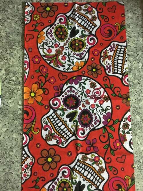 Tube seamless scarf face mask Skull Sugar in red buff