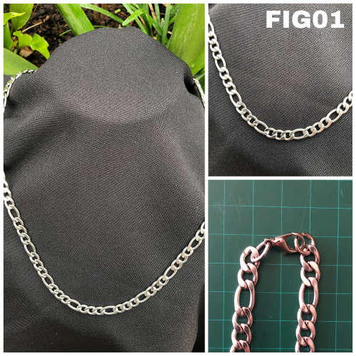 FIG01 Figaro stainless steel flat Necklace 60cm