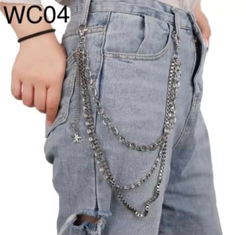 Fashion  Jewellery Wallet 3 chain Biker Punk Silver Toned