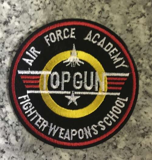 Top Gun Air Force Fighter badge patch on black
