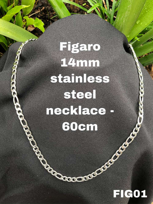 FIG01 Figaro stainless steel flat Necklace 60cm