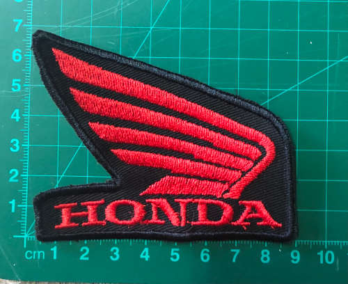 Honda wing red badge patch mirror