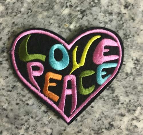 Love Peace heart badge patch