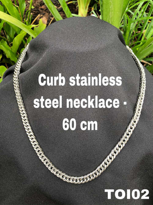 TOI02 Curb stainless steel Necklace 60cm (Not bulky link size)