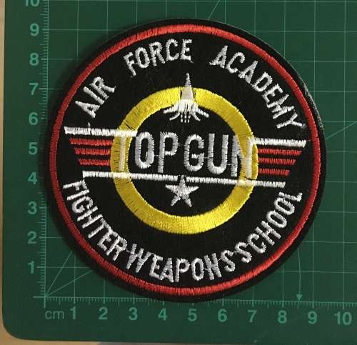 Top Gun Air Force Fighter badge patch on black