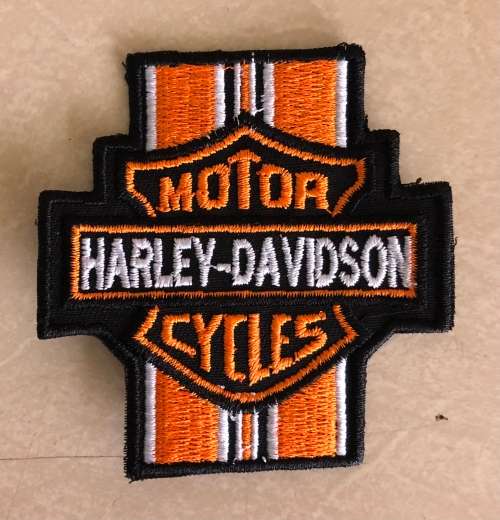 BDG1152 H D stripes in orange and white badge patch