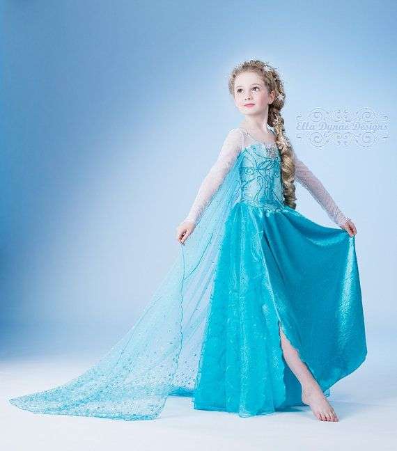 Elsa dress with long cape cheap
