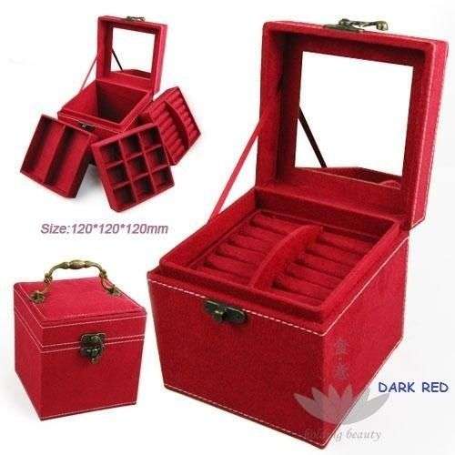 WONDERFUL SQUARE RED JEWELLERY BOX