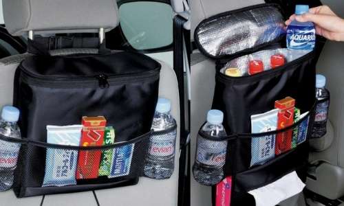 CAR SEAT ORGANIZER WITH COOLING COMPARTMENT