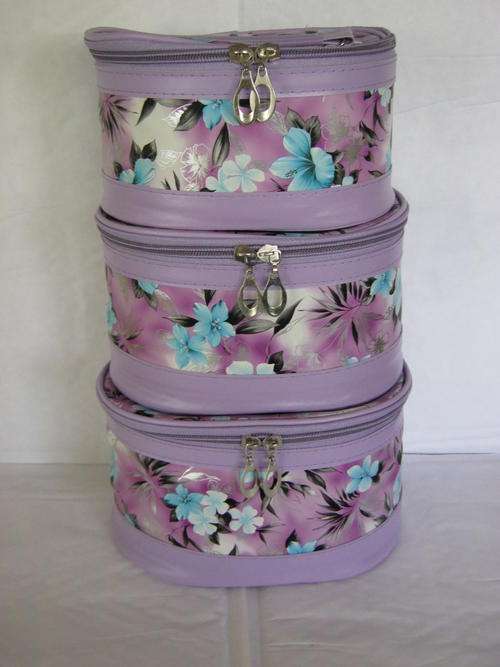 BEAUITFUL MAUVE,BLUE AND SILVER VANITY /COSMETIC BAGS  ##3 FOR THE PRICE OF 1 ###