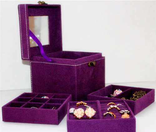 3 TIER SQUARE JEWELLERY BOX