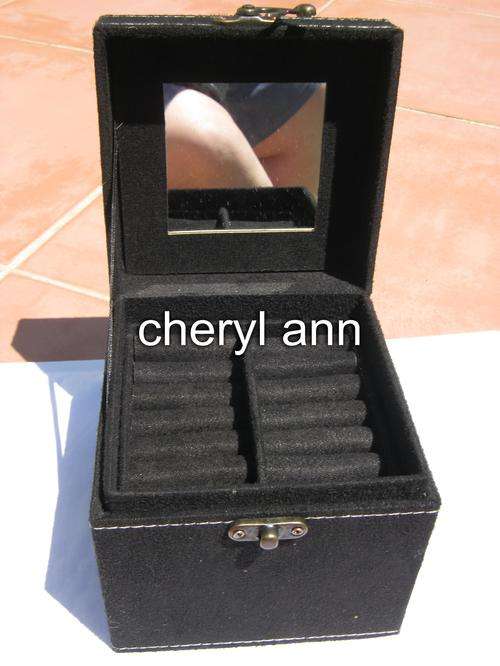 3 TIER SQUARE BLACK JEWELLERY BOX