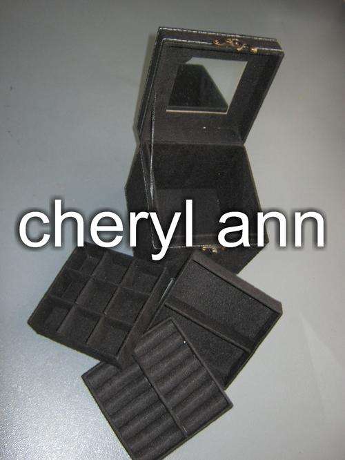 3 TIER SQUARE BLACK JEWELLERY BOX