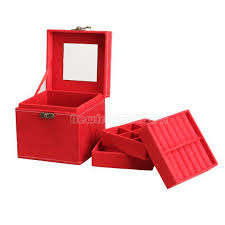 3 TIER SQUARE JEWELLERY BOX NOW IN FOUR COLOURS