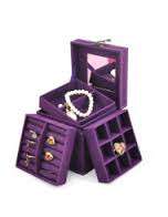 3 TIER SQUARE JEWELLERY BOX NOW IN FOUR COLOURS