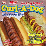 CURL-A-DOG INSTANT SPIRAL CUTS FOR GOURMET TASTING HOT DOGS