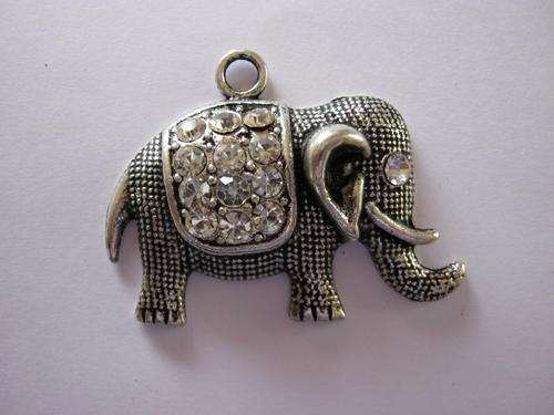 Elephant with white crystals with chain