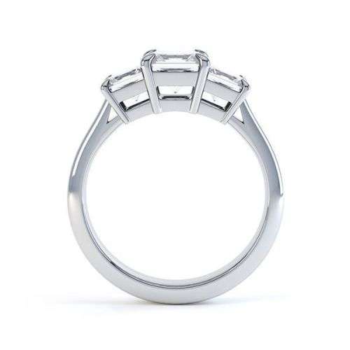 SPARKLY 3CT MOISSANITE DIAMOND RING 3 STONE (TRILOGY) 14K SOLID GOLD VVS G