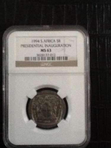 Rwanda silver Ms 63  NGC graded 1990