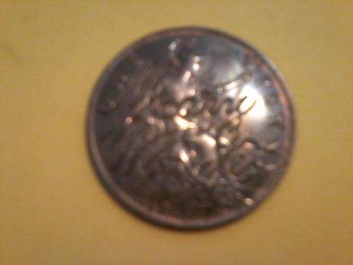 1920 one penny with ingraving on front