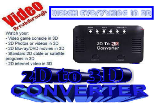 Pocket 2D to 3D Converter.   Watch 3D Movies on 2D TV!!!