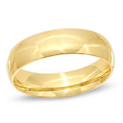 9ct Solid gold 6mm half round `D Shaped`  wedding band