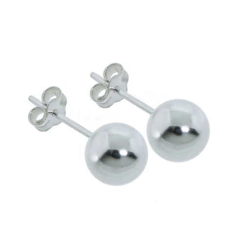 STERLING SILVER .925 6MM  BALL STUDS EARRING**STOCK ON HAND**