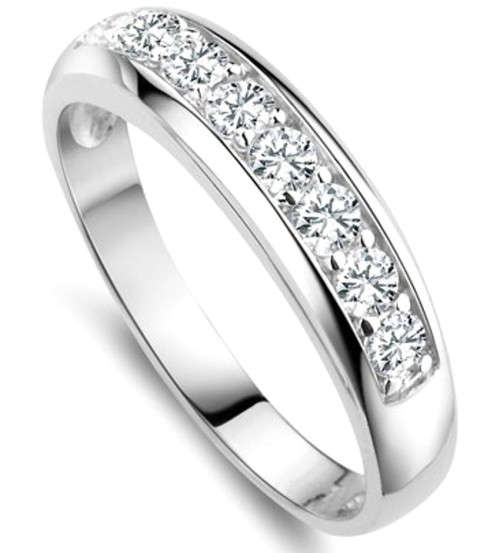 STERLING SILVER 925 FILLED CHANNEL BAND WITH CUBIC ZIRCONIA  **STOCK ON HAND**