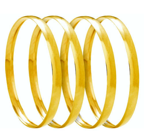 9CT SOLID GOLD 6MM WIDE HOLLOW BANGLES