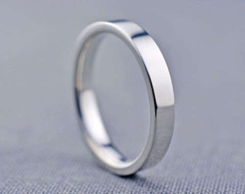 Sterling Silver 925 3mm Flat wedding band