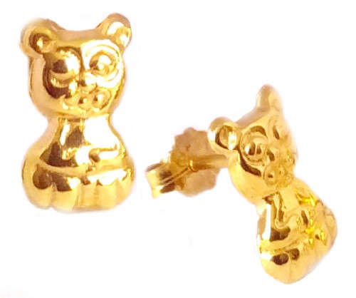 9ct Solid Gold Teddy Bear Earrings