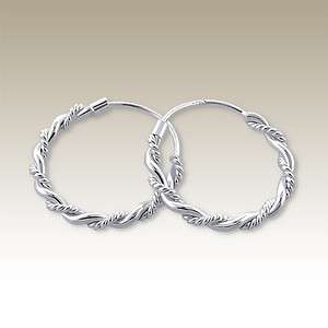 STERLING SILVER 925 LADIES 15MM  TWIST  EARRING  **STOCK ON HAND**