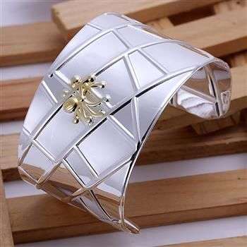 STERLING SILVER 925 FILLED LADIES TWO TONE FASHION BRACELET  **STOCK ON HAND**