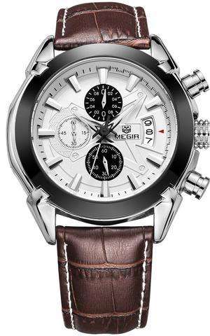 AUTHENTIC QUALITY-MEGIR CHRONOGRAPH  IN MEGIR BOX-  GREAT LOOKING WATCH