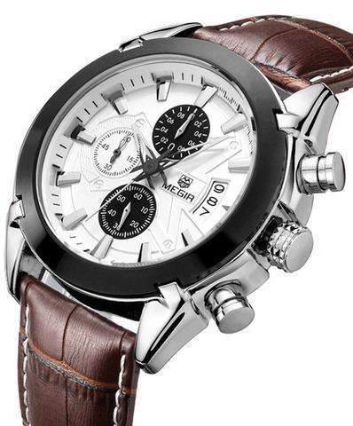 AUTHENTIC QUALITY-MEGIR CHRONOGRAPH  IN MEGIR BOX-  GREAT LOOKING WATCH