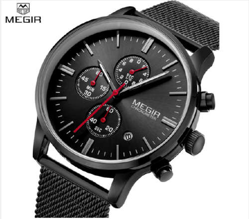 AUTHENTIC QUALITY-MEGIR CHRONOGRAPH IN MEGIR BOX -STUNNING  GREAT LOOKING WATCH